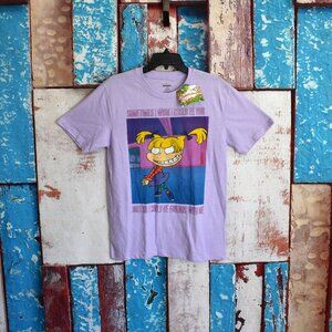 Women's Nickelodeon Rugrats Angelica T-Shirt Short Sleeve Crewneck MEDIUM Purple